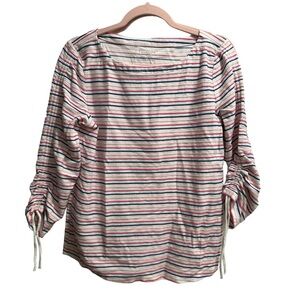 Talbots Multicolord Textured 3/4 Sleeve‎ Top, size Medium